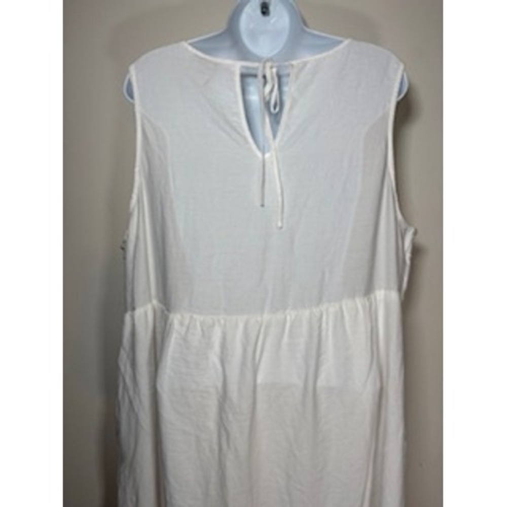 Ava & Viv Maxi Dress White Colorblock Tiered Sleeveless Summer Party Boho 1X - Picture 6 of 8